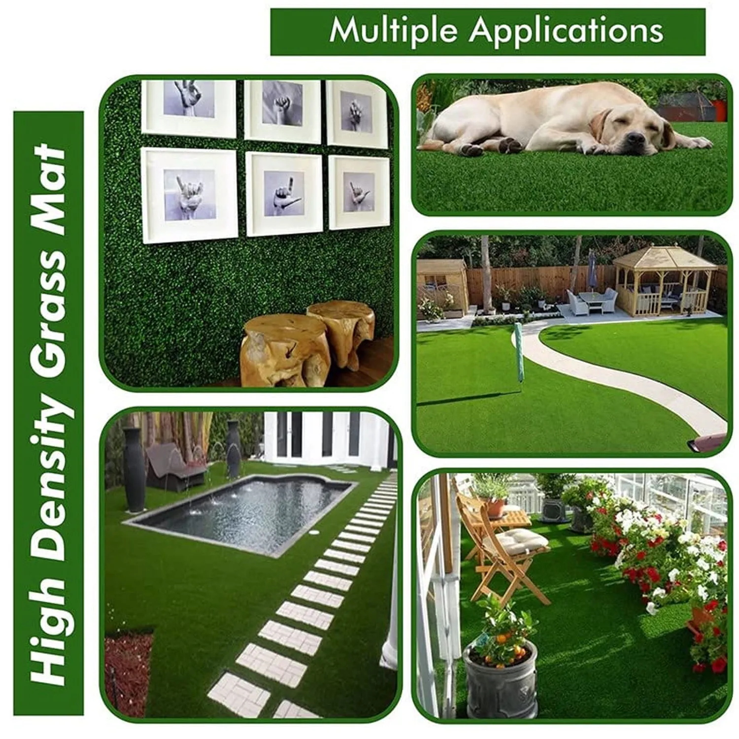 0612 Artificial Grass for Balcony Or Doormat, Soft and Durable Plastic Turf Carpet 58x38cm