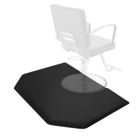 #10027 4 ft. x 5 ft. Barber Chair Mat Anti-Fatigue Mats ,Black Hexagon - 1/2 in. Thick