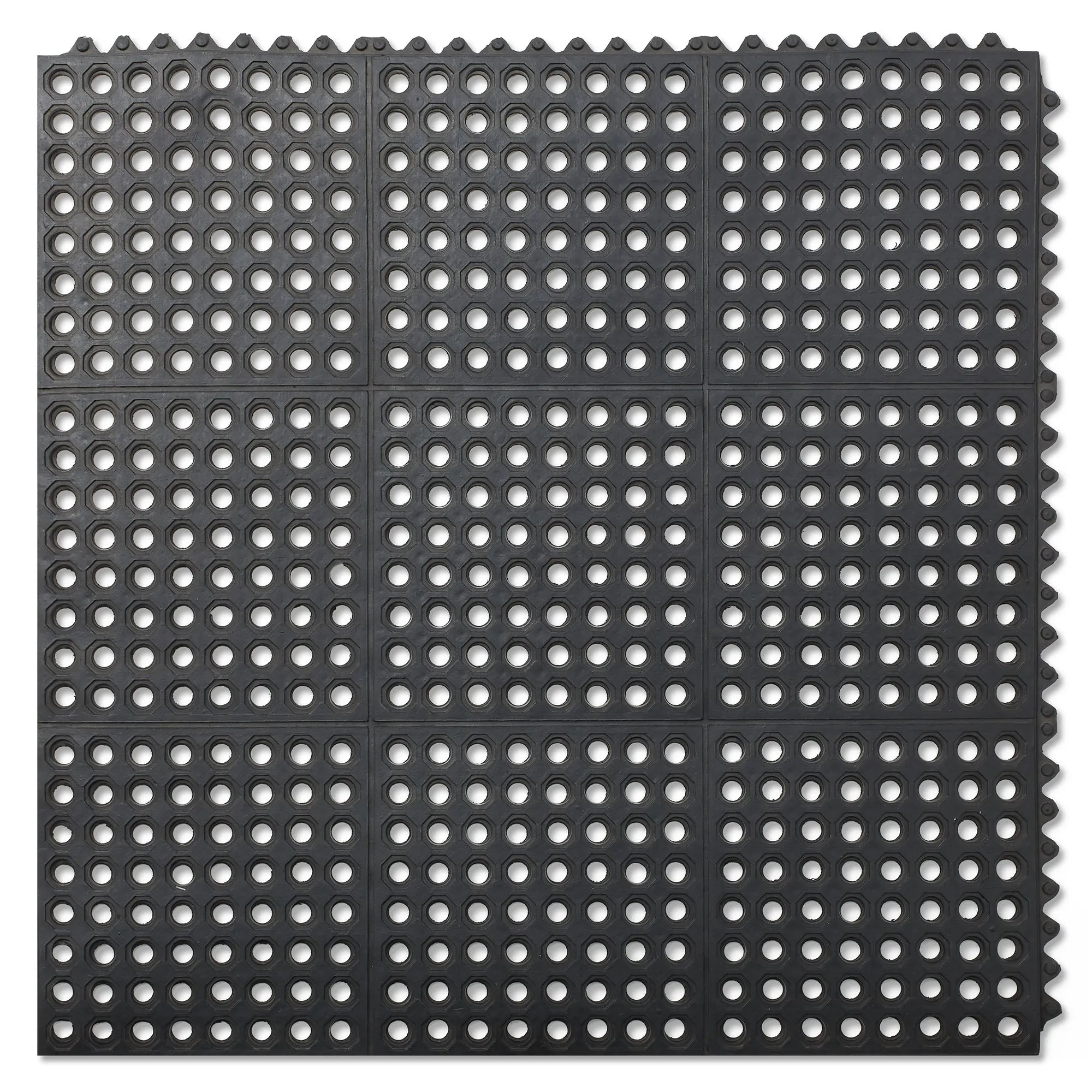 36" x 36" Commercial Interlocking Restaurant Floor Mat, Black