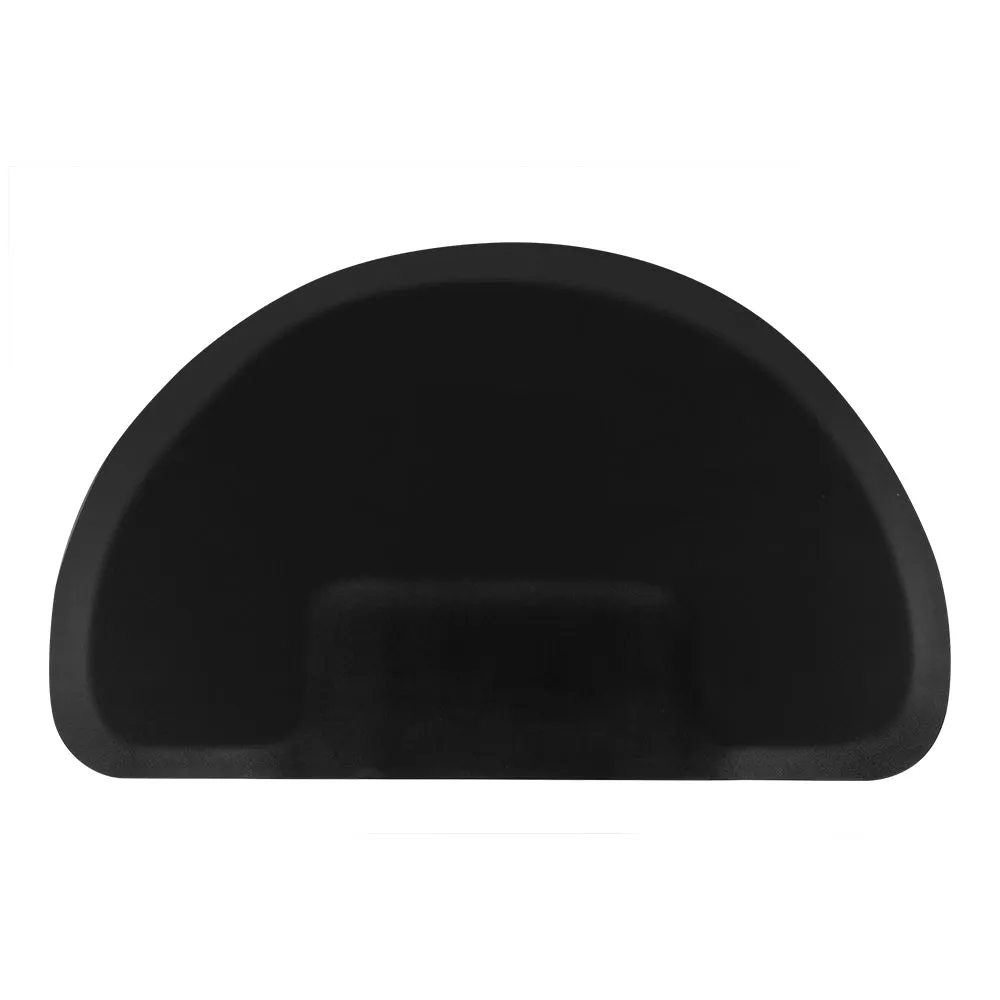 3′x 5′x 1/2" Beauty Salon Semicircle Anti-fatigue Salon Mat (Round Outside And Square Inside) Black