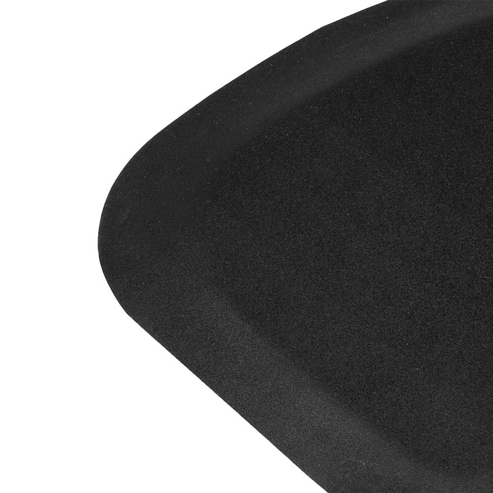 3′x 5′x 1/2" Beauty Salon Semicircle Anti-fatigue Salon Mat (Round Outside And Square Inside) Black