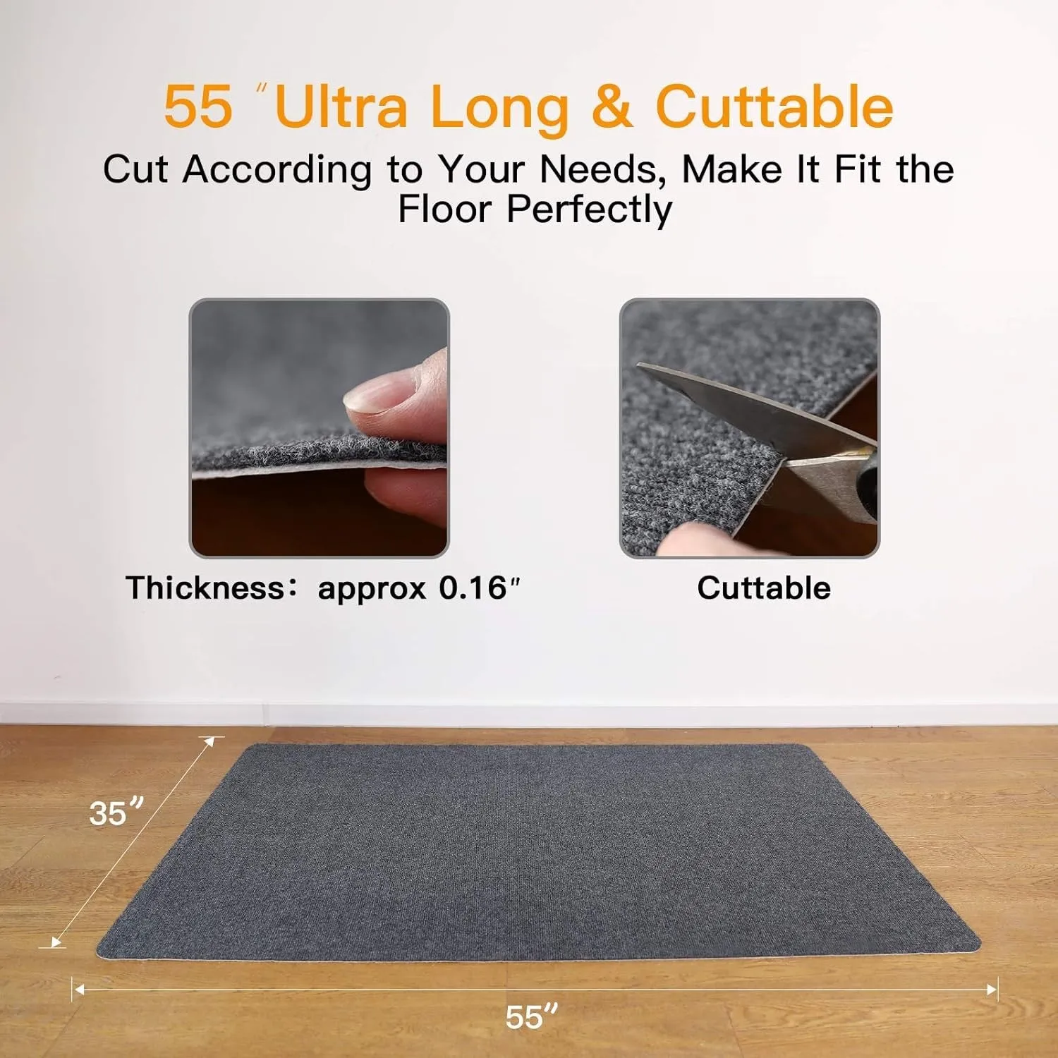 55"x35" Chair Mat Multi-Purpose Low-Pile Hardwood Floor Protector Bn-link