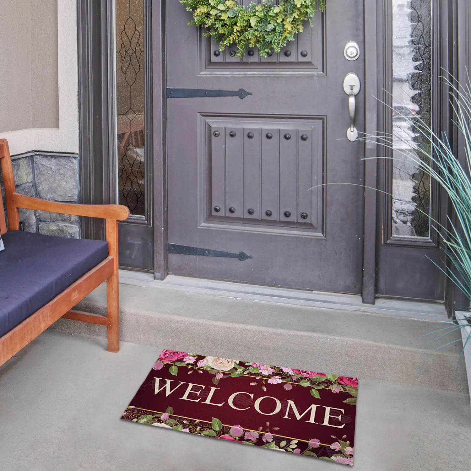 A Rosey Welcome Doormat