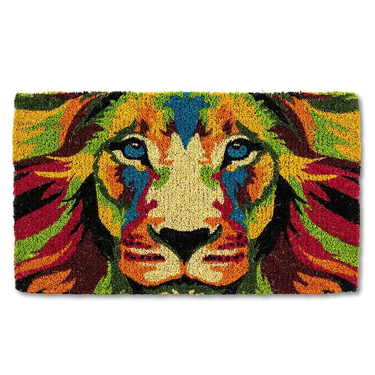 Abstract Lion Face Doormat - 18" x 30"