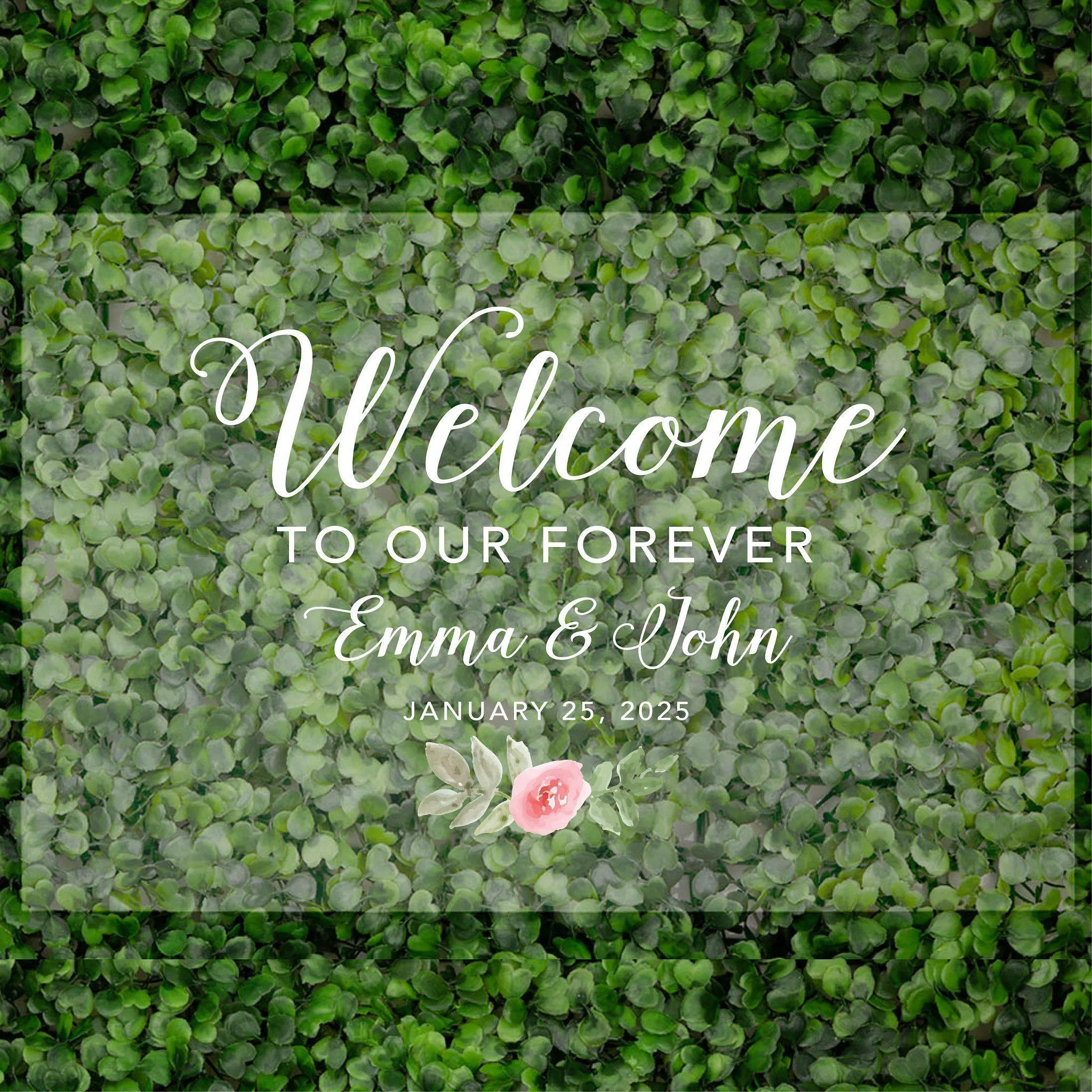 Acrylic Custom Floral Wedding Signs, 16 x 24 Inches