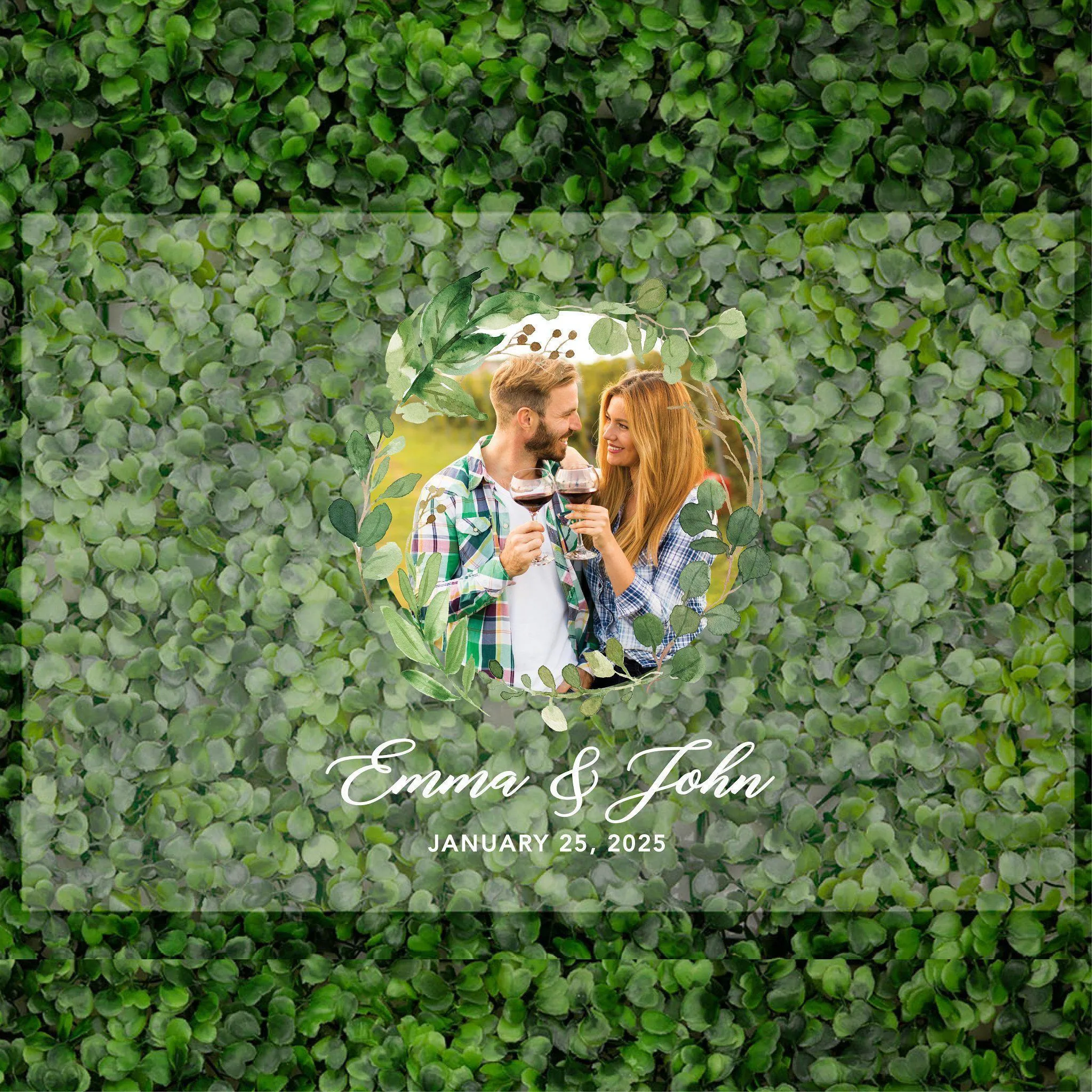 Acrylic Custom Greenery Wedding Signs, 16 x 24 Inches