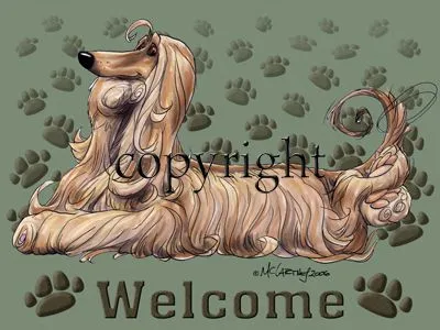 Afghan Hound - Welcome - Mat