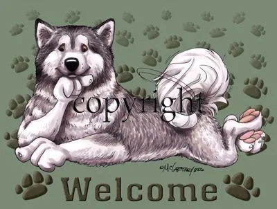 Alaskan Malamute - Welcome - Mat