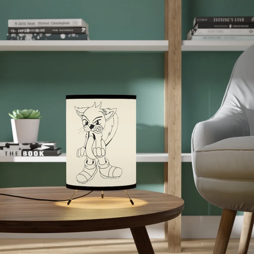 Angry Cat Tripod Lamp with High-Res Printed Shade, US/CA plug