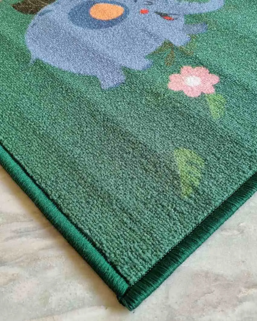 Animals Jungle Design Anti-Slip Nylon Kids Rug | 5 X 3.2 Ft