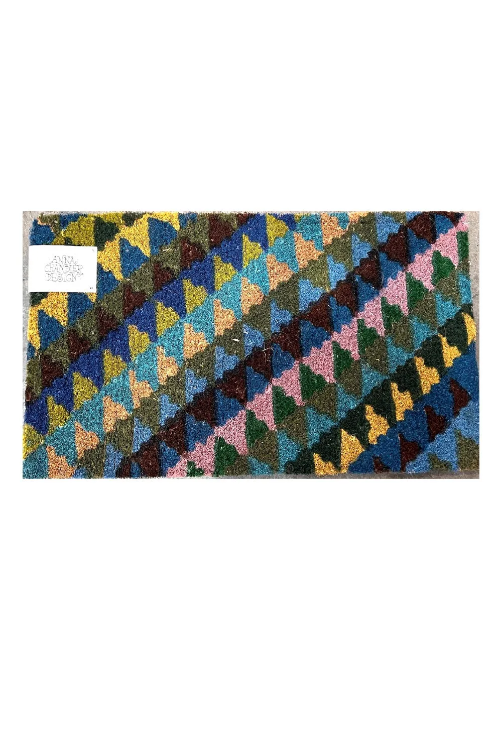 ANNA CHANDLER COIR DOORMAT TRIANGLE GREEN SHORT