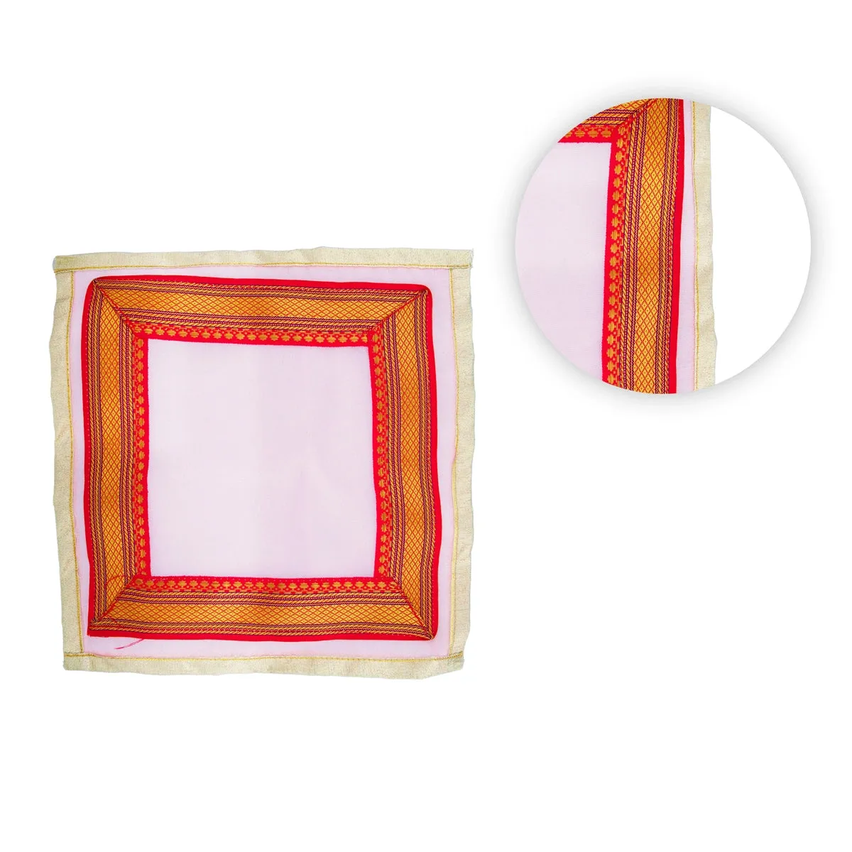 Asan Mat - 10 x 9.5 Inches | Satin Aasan Mat/ Pooja Aasan for Deity