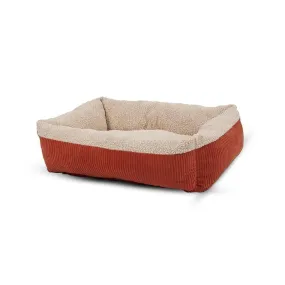 Aspen Pet® Self Warming Rectangular Lounger Barn Red/Cream Color Small