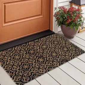 Black Mosaic Coir Doormat