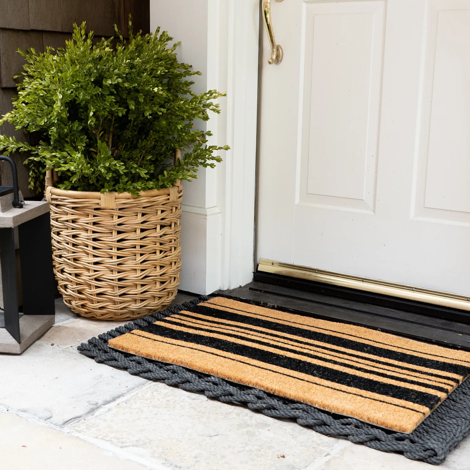 Black Stripe Doormat