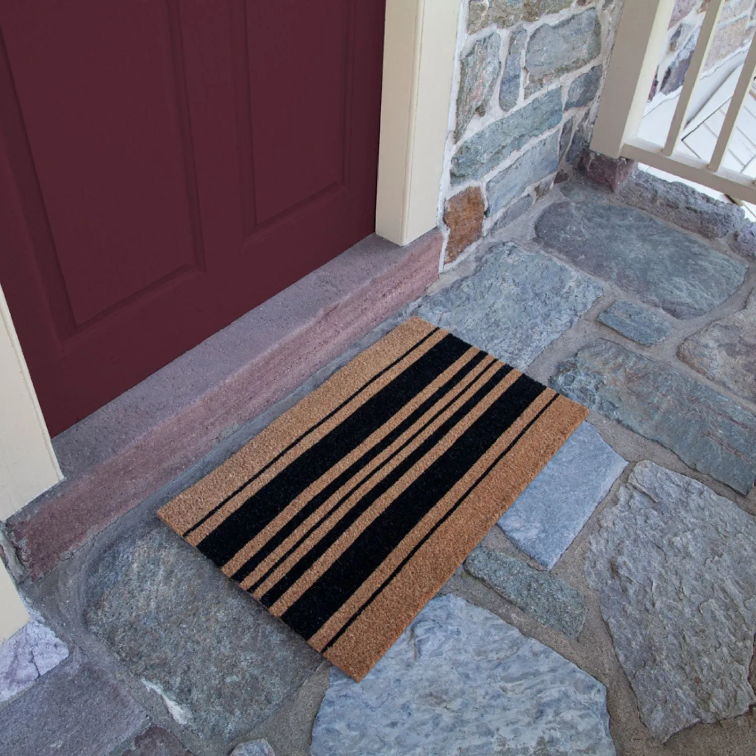 Black Stripe Doormat