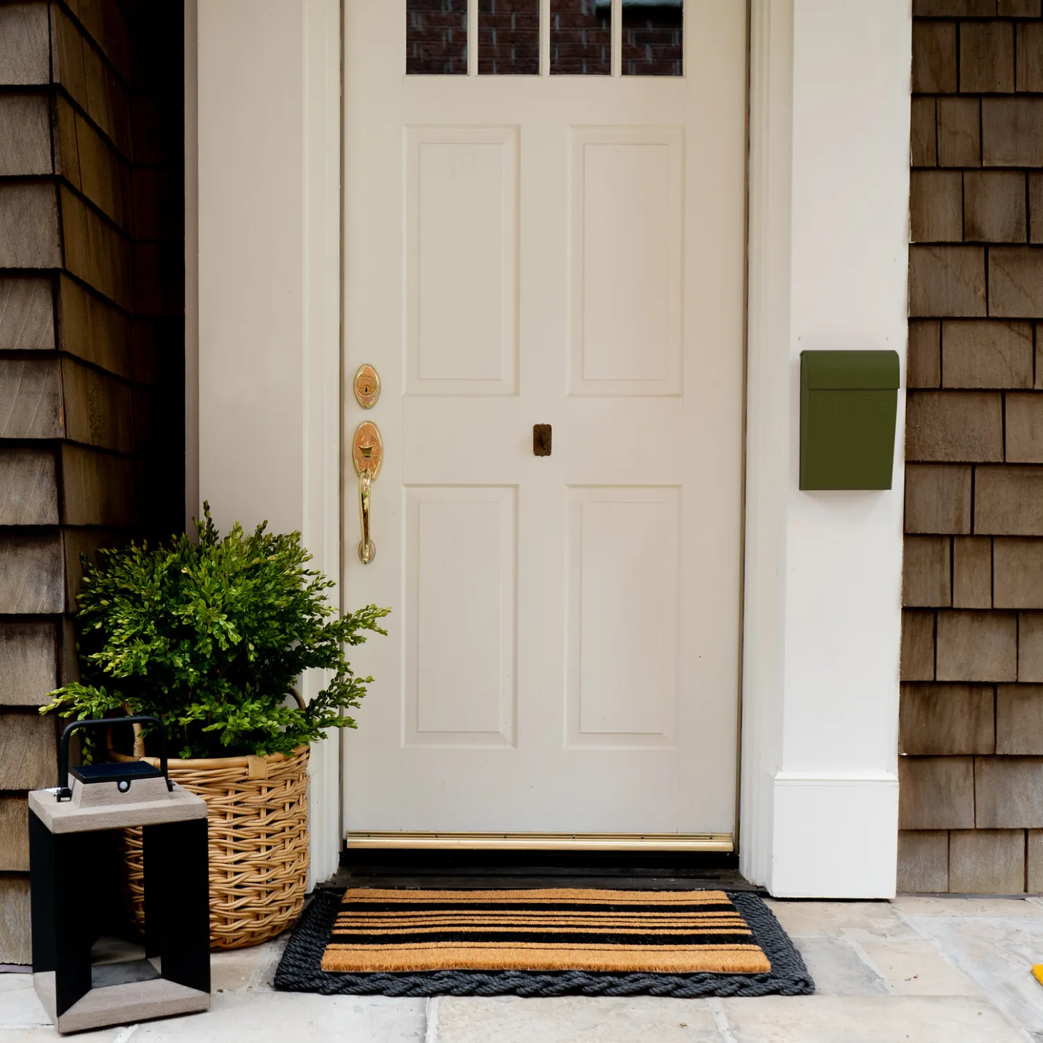 Black Stripe Doormat