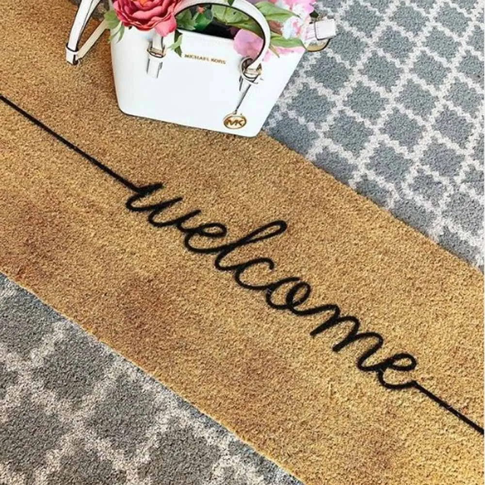 Black Welcome Patio Doormat