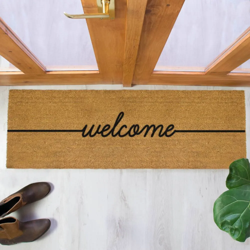 Black Welcome Patio Doormat