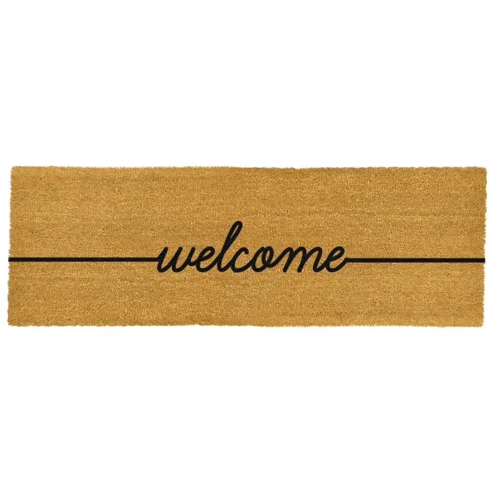 Black Welcome Patio Doormat