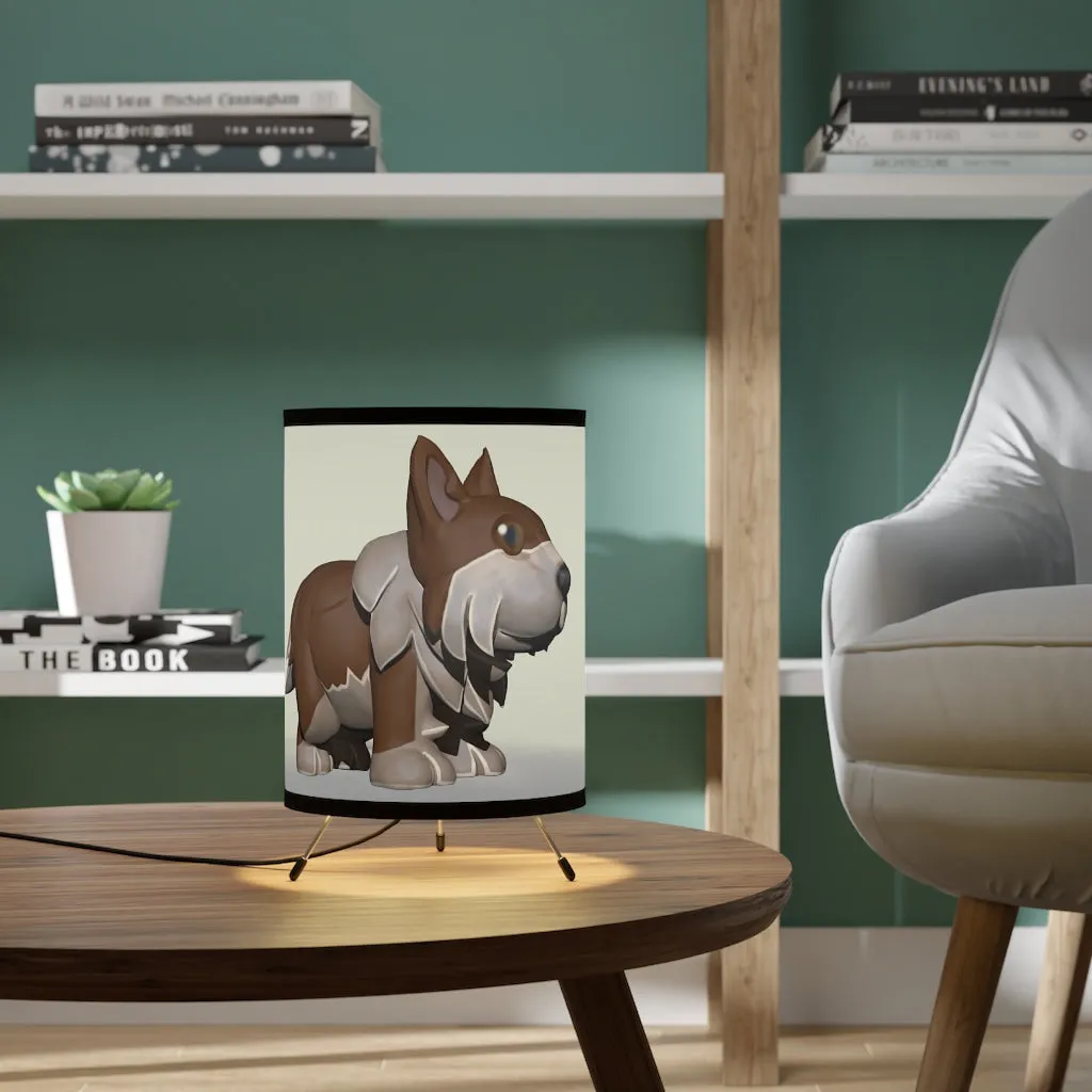 Brown Dog Tripod Lamp with High-Res Printed Shade, US/CA plug