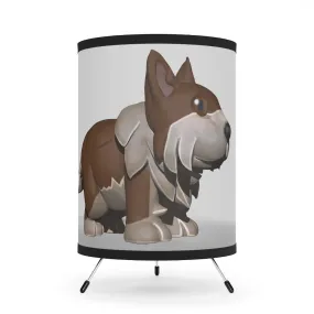 Brown Dog Tripod Lamp with High-Res Printed Shade, US/CA plug