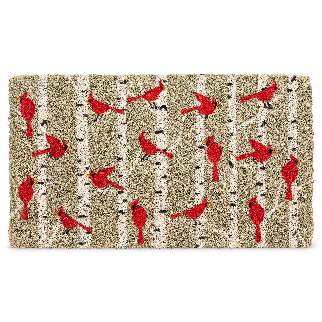 Cardinals & Birch Doormat