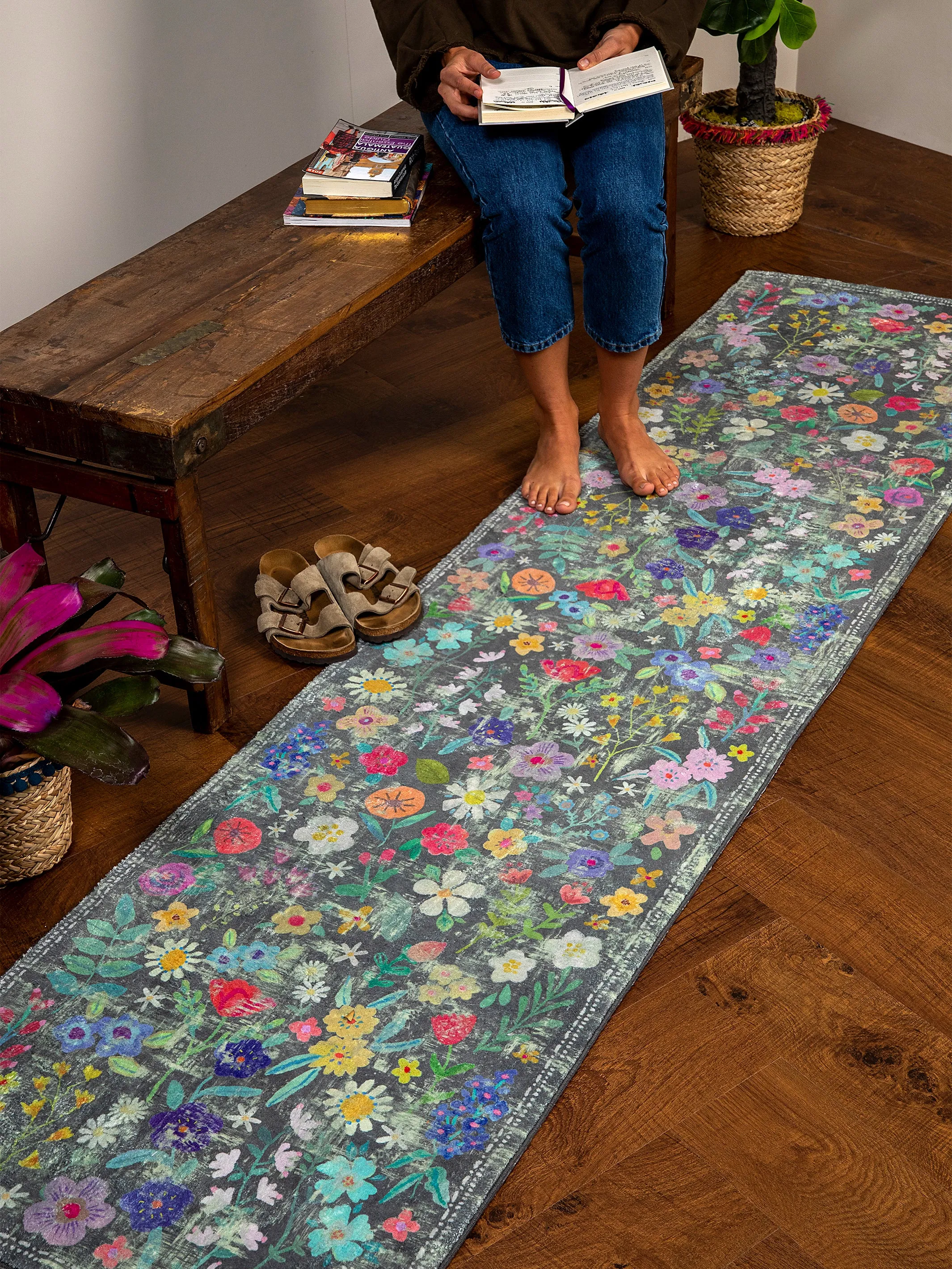 Chenille Rug, 2' x 8' - Wildflower