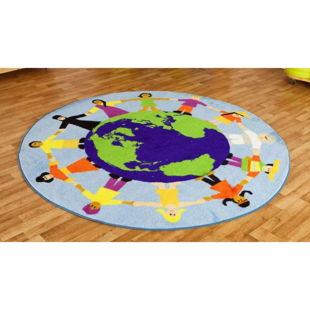 Children of the World Multi Cultural Carpet - Blue