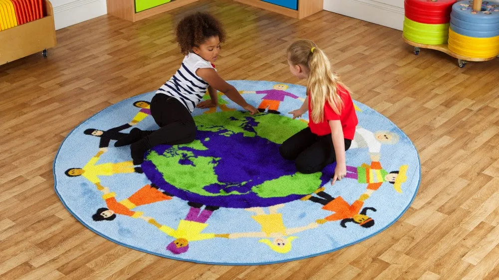 Children of the World Multi Cultural Carpet - Blue