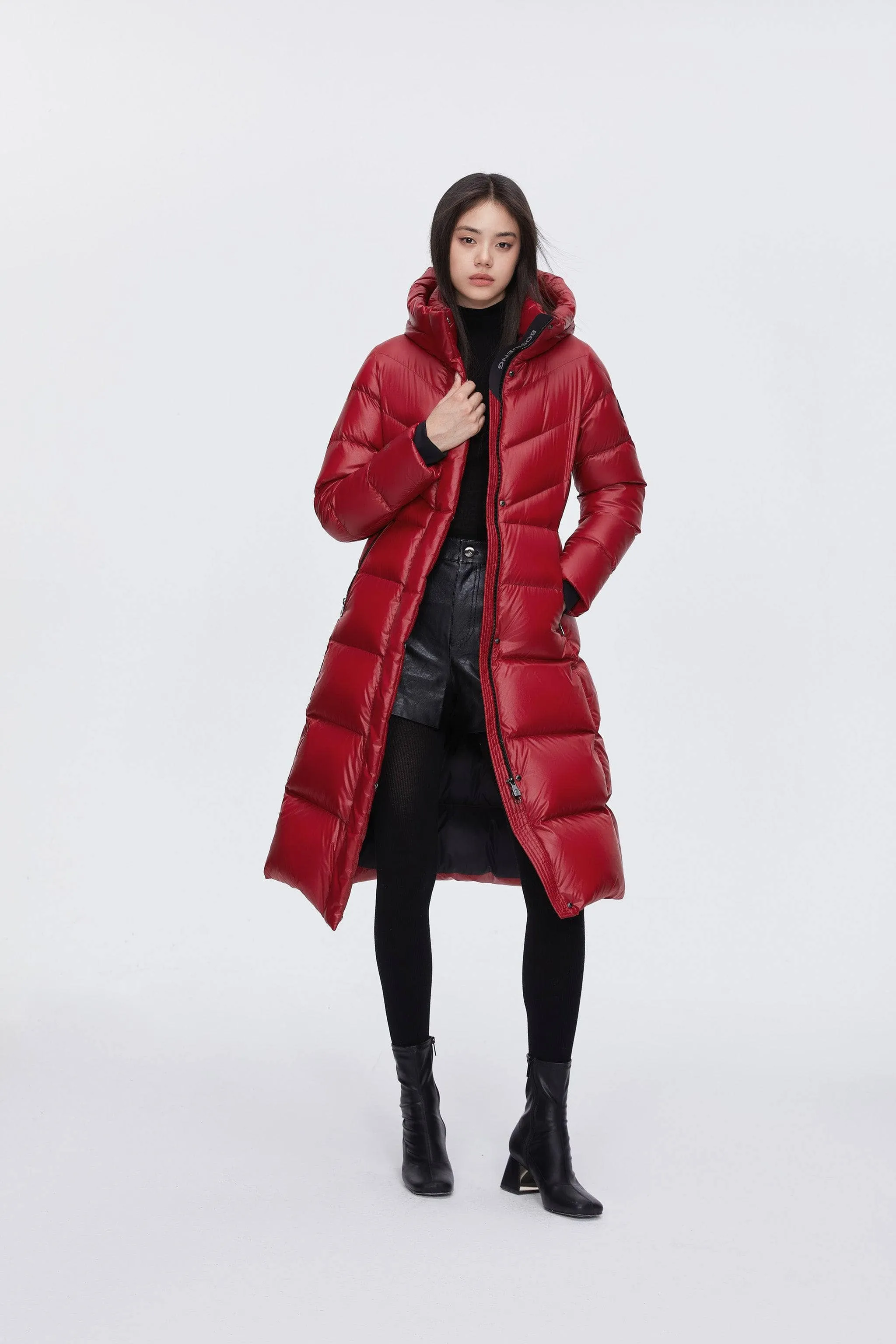 Classic Long Hooded Puffer With Belt