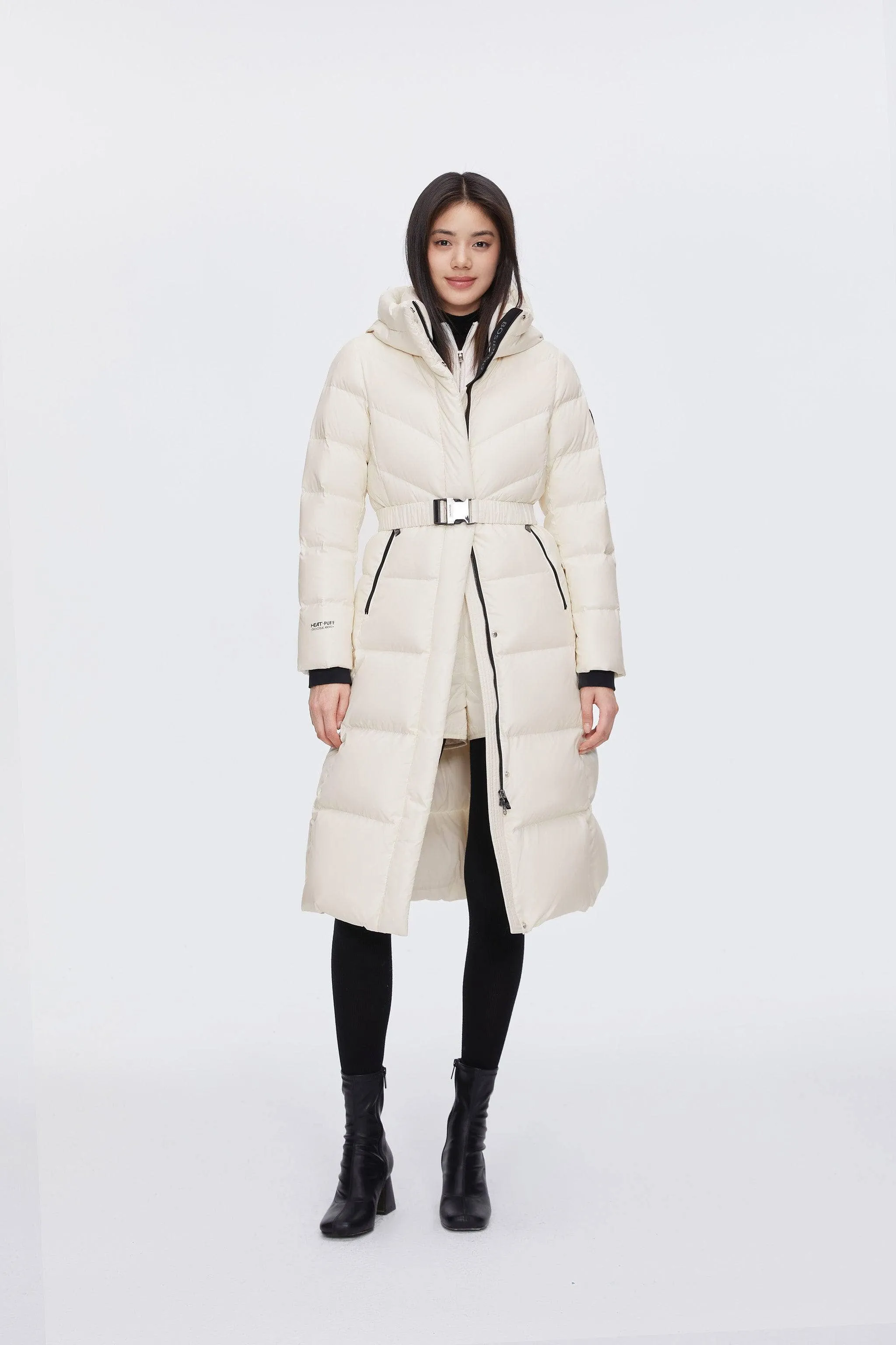 Classic Long Hooded Puffer With Belt