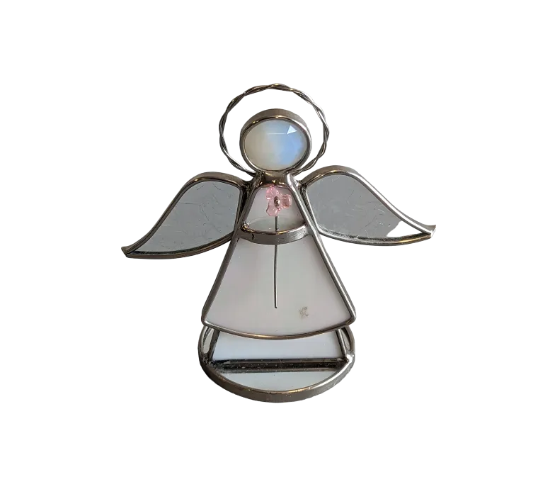 Cloudy Glass Angel Decoration