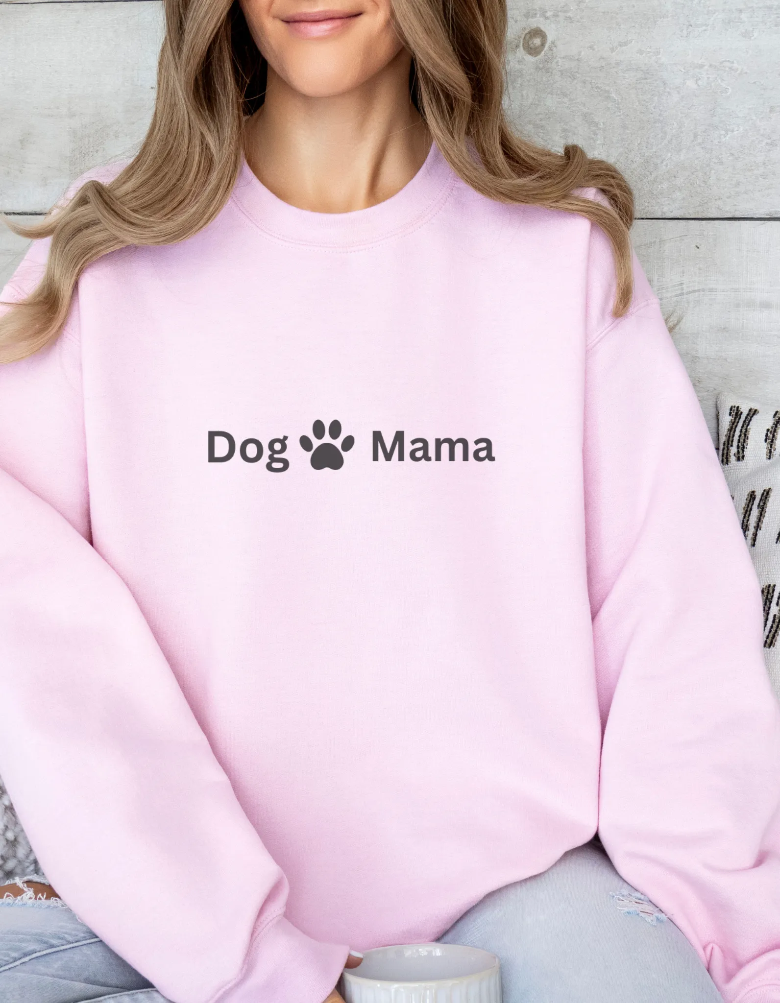 Comfy Custom Dog Mama Crewneck Sweatshirt – Personalized Dog Lover Gift, Cozy Dog Mom Apparel