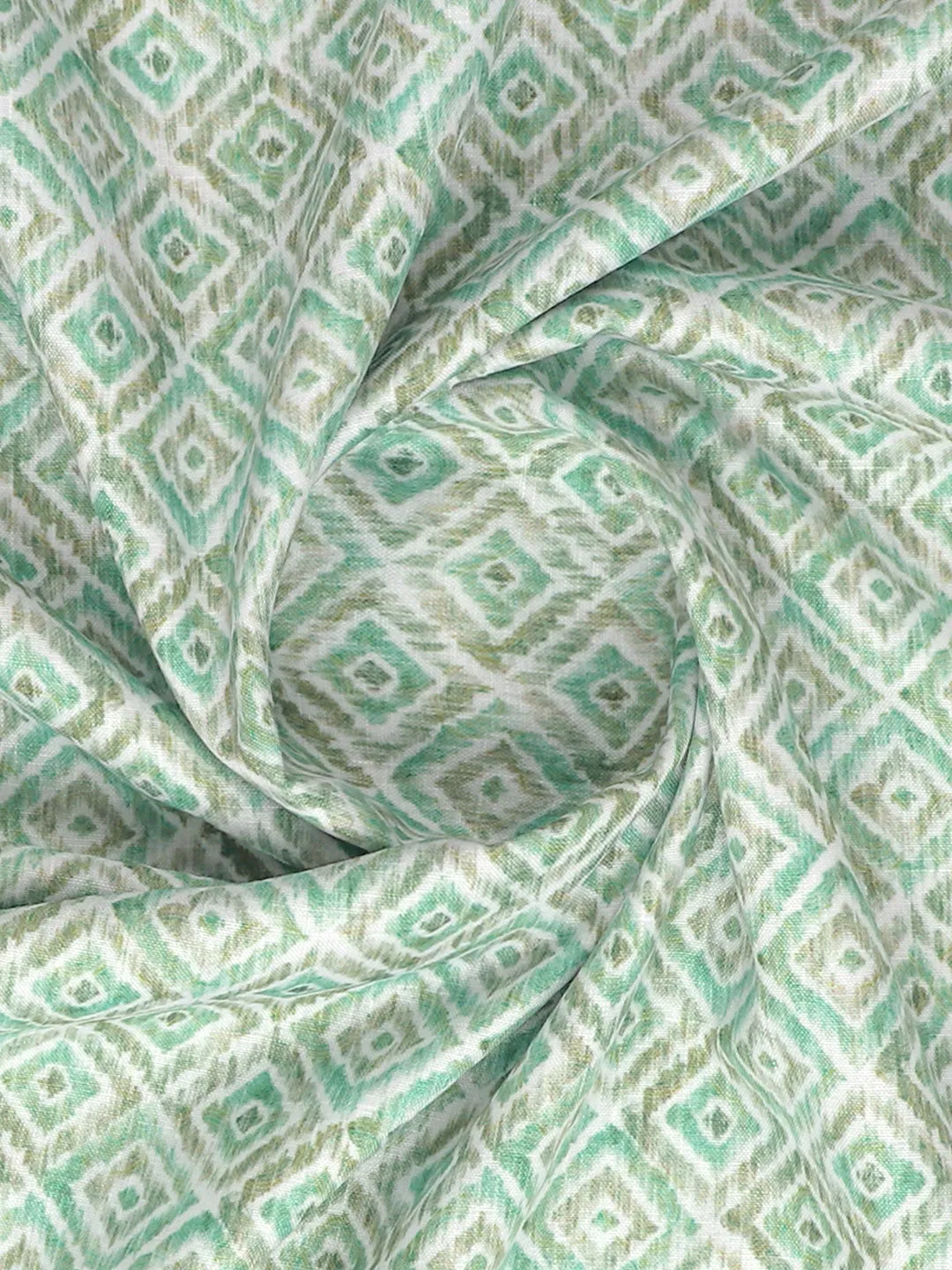 Cotton Printed Shirt Fabric Green Hanhai