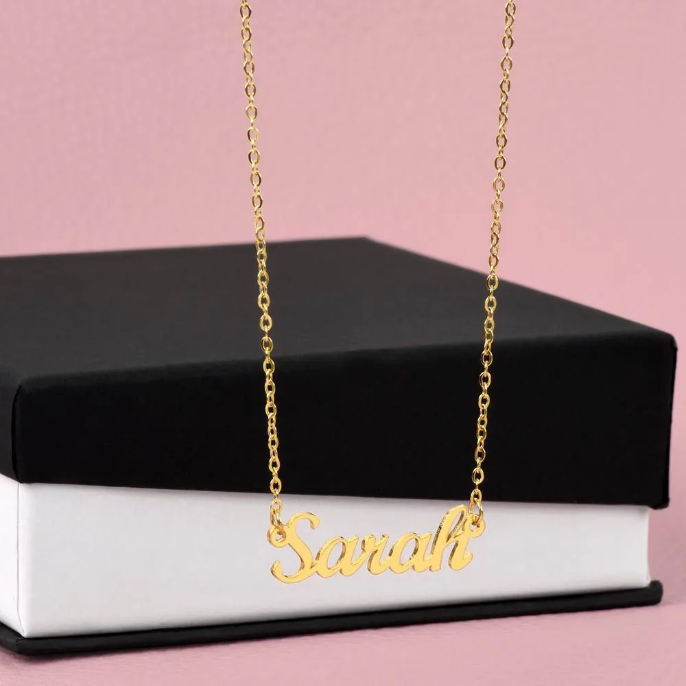 Custom Name Necklace With Funny Boner Card