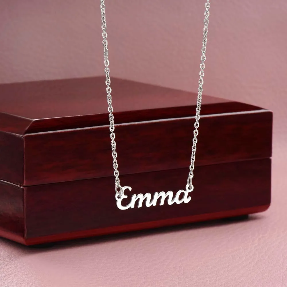 Custom Name Necklace With Funny Boner Card