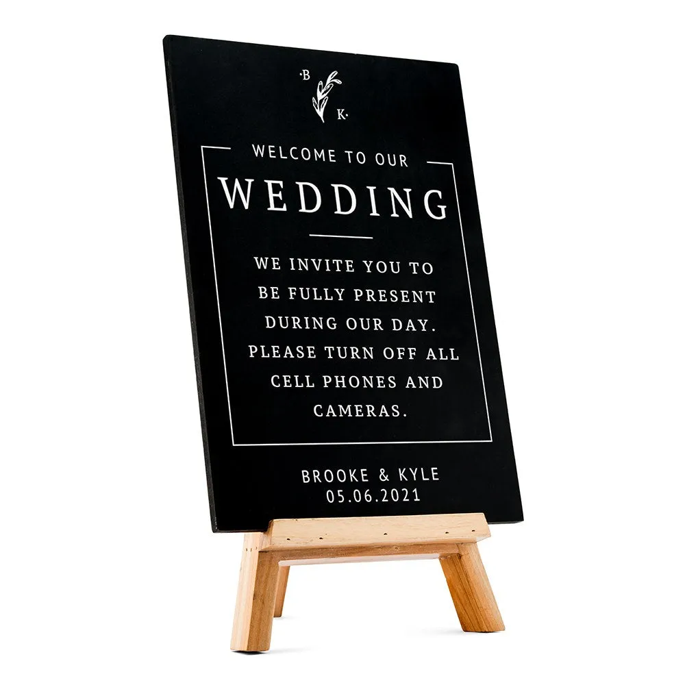 CUSTOM WEDDING CHALKBOARD SIGN - RUSTIC LOVE