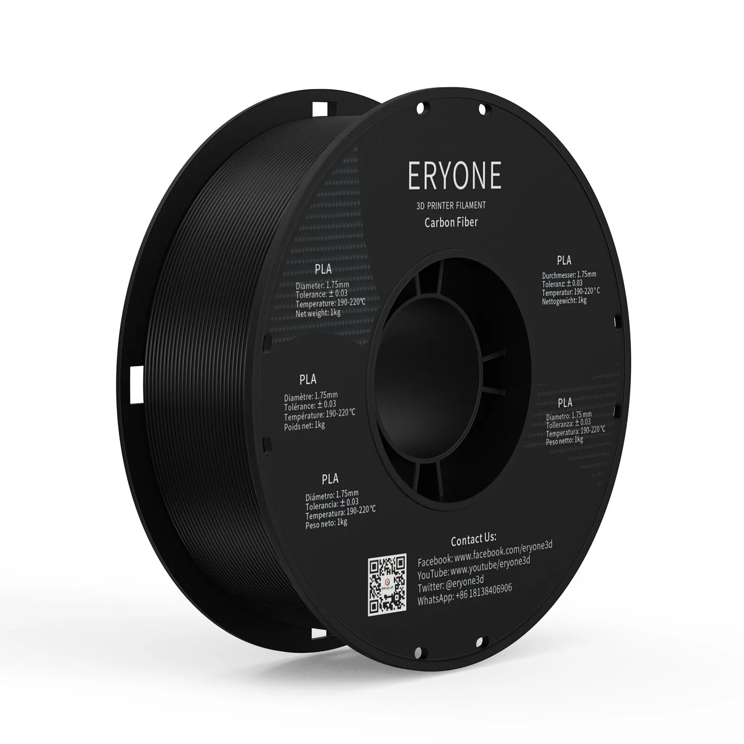 ERYONE PLA 3D Printer Filament 1.75mm, Dimensional Accuracy  /- 0.05 mm 1kg (2.2LBS)/Spool