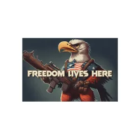 Freedom Lives Here Patriotic Eagle Doormat