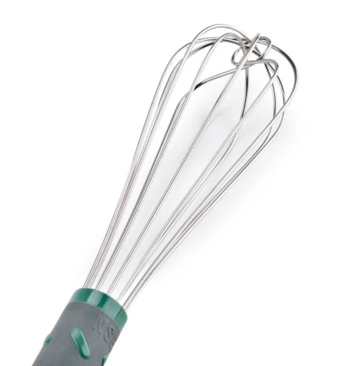 French Whisk Green Handle 12in