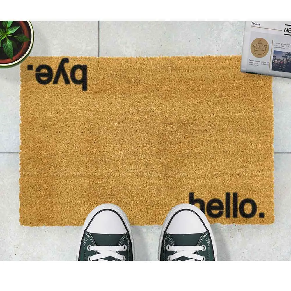 Front Doormat Indoor Outdoor Custom Hello Bye