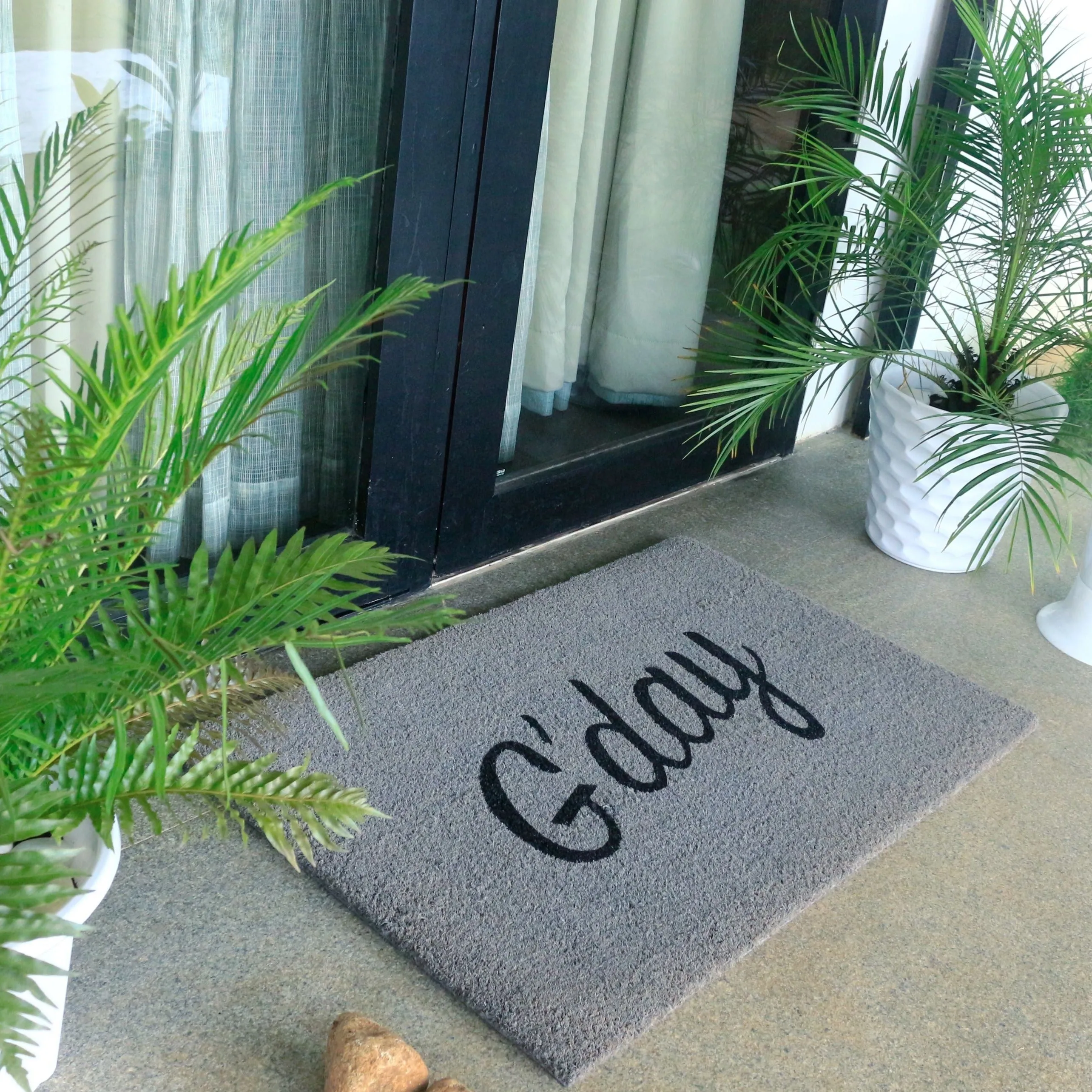 G'Day Grey PVC Backed Coir Doormat