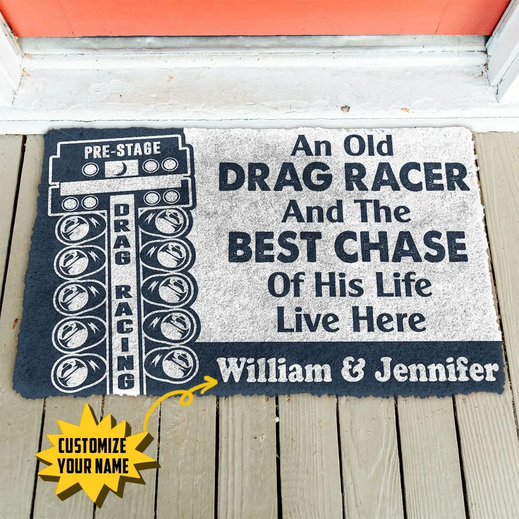 Gearhuman 3D Drag Racing Custom Name Doormat