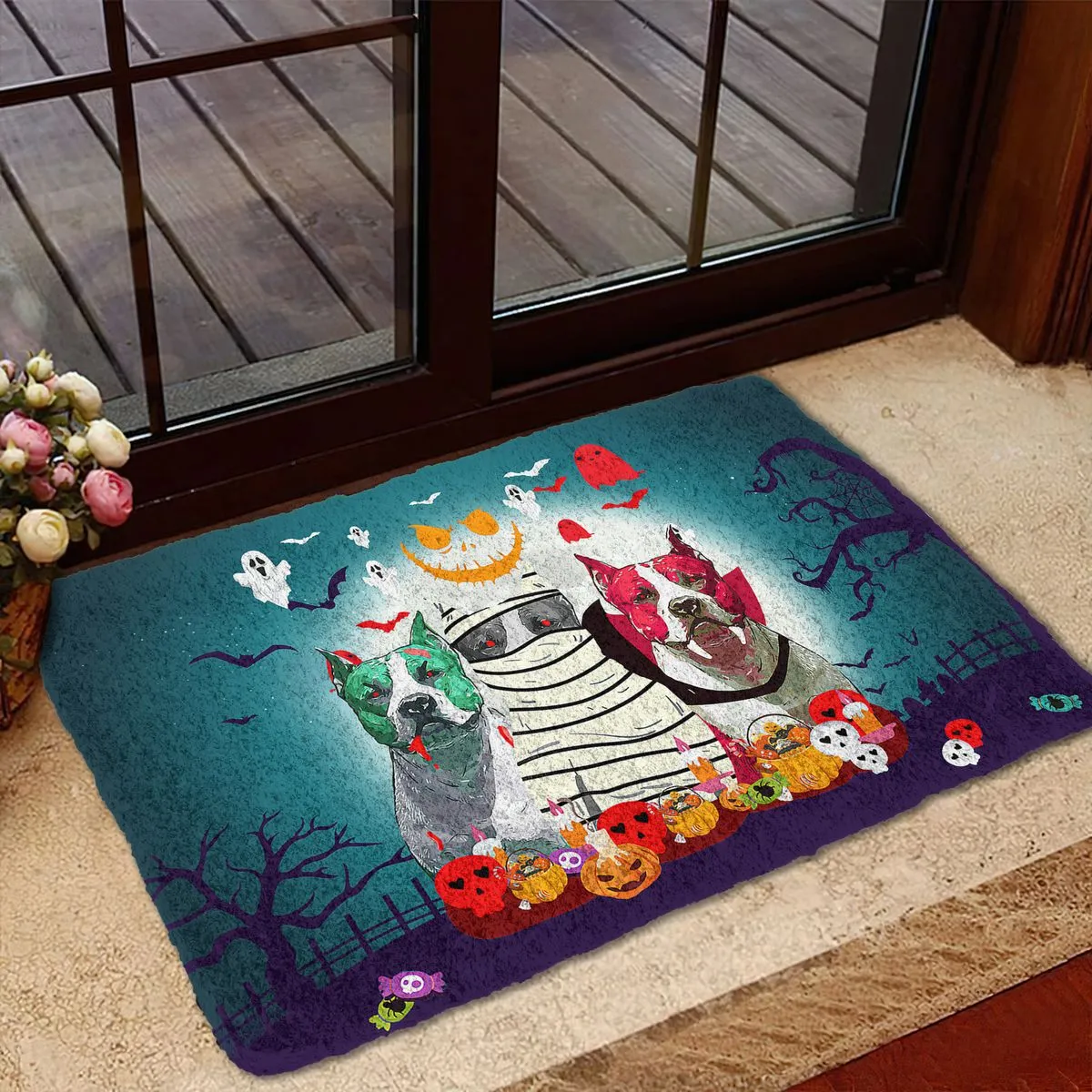 Gearhuman 3D Halloween Bulldogs Doormat