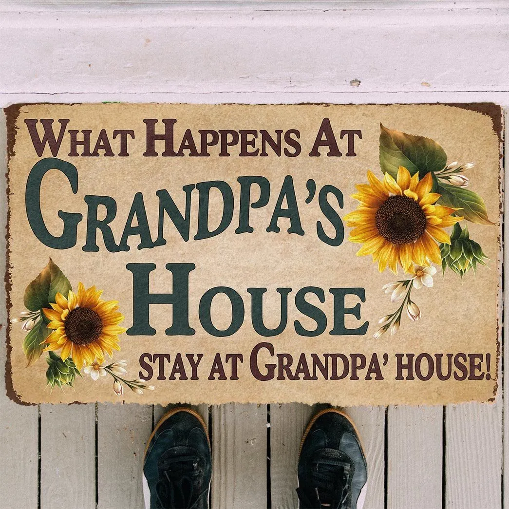 Gearhuman 3D Happy Fathers Day Gift To My Grandpa Custom Doormat