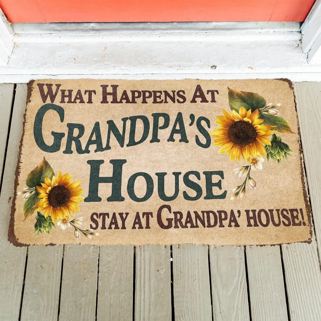 Gearhuman 3D Happy Fathers Day Gift To My Grandpa Custom Doormat