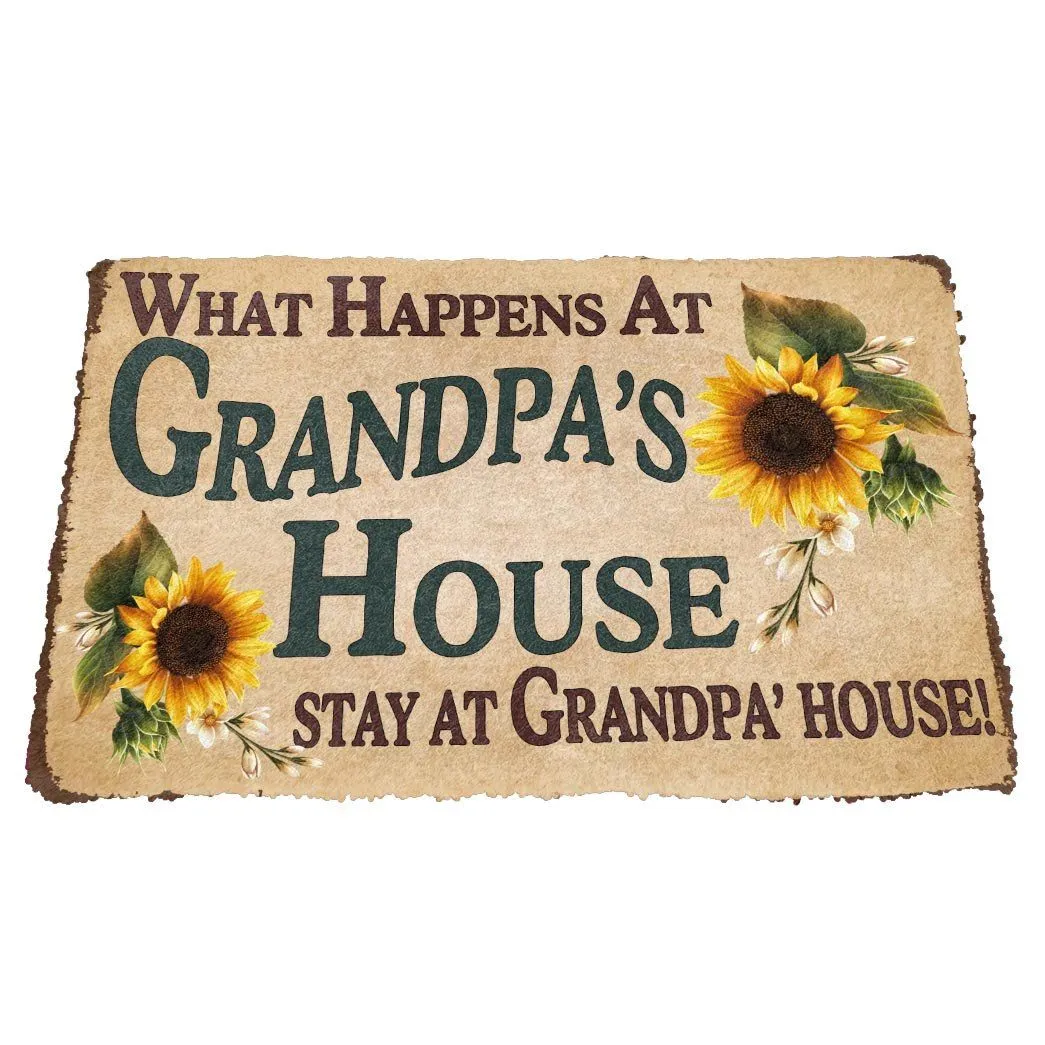 Gearhuman 3D Happy Fathers Day Gift To My Grandpa Custom Doormat