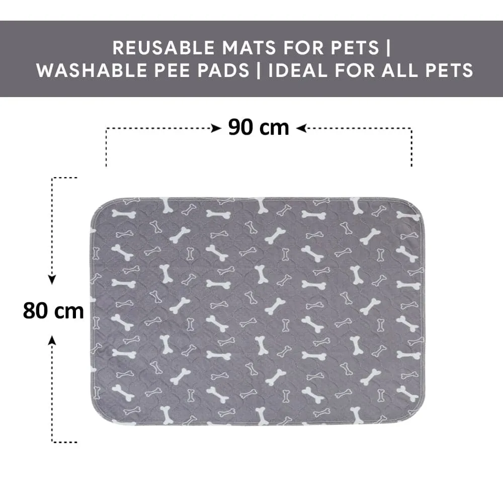 Goofy Tails Reusable Pee Pads for Dogs and Puppies-Bone Print (90x80 cm)