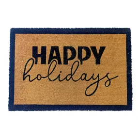 Happy Holidays PVC Backed Coir Doormat